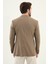 Ekoseli Kahverengi Slim Fit Mono Yaka Erkek Ceket 5