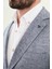 Kırçıllı Lacivert Slim Fit Mono Yaka Keten Erkek Ceket 2