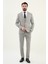 Desenli Gri Slim Fit Mono Yaka Erkek Takım Elbise 3