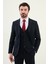 Düz Lacivert Slim Fit Mono Yaka Erkek Takım Elbise 1