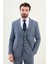 Desenli Lacivert Slim Fit Mono Yaka Erkek Takım Elbise 1