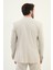 Çizgili Taş Rengi Slim Fit Geniş Yaka Erkek Ceket 5