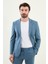 Desenli Indigo Slim Fit Torba Cep Mono Yaka Erkek Takım Elbise 1