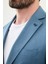 Desenli Indigo Slim Fit Torba Cep Mono Yaka Erkek Takım Elbise 2