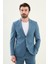 Desenli Indigo Slim Fit Torba Cep Mono Yaka Erkek Takım Elbise 4