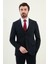 Düz Lacivert Slim Fit Mono Yaka Erkek Takım Elbise 4