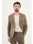 Çizgili Haki Slim Fit Torba Cep Mono Yaka Erkek Ceket 1