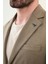 Çizgili Haki Slim Fit Torba Cep Mono Yaka Erkek Ceket 2