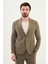 Çizgili Haki Slim Fit Torba Cep Mono Yaka Erkek Ceket 3