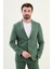 Desenli Yeşil Slim Fit Torba Cep Mono Yaka Erkek Takım Elbise 1