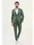 Desenli Yeşil Slim Fit Torba Cep Mono Yaka Erkek Takım Elbise 3