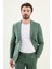 Desenli Yeşil Slim Fit Torba Cep Mono Yaka Erkek Takım Elbise 4