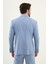 Desenli Mavi Slim Fit Geniş Yaka Erkek Takım Elbise 5