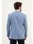 Ekoseli Mavi Slim Fit Mono Yaka Erkek Ceket 5