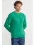 Pamuklu Saç Örgü Detaylı Triko Kazak - Yeşil 4
