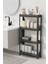 Mithra Life 4 Katlı Tekerlekli Slim Ince Siyah Banyo Mutfak Rafı MIT1201 1