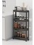 Mithra Life 4 Katlı Tekerlekli Slim Ince Siyah Banyo Mutfak Rafı MIT1201 3