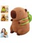 Kaplumbağa Sırt Çantalı Sevimli Capybara Peluş Oyuncak 25 cm 2
