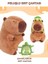 Kaplumbağa Sırt Çantalı Sevimli Capybara Peluş Oyuncak 25 cm 4