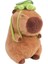Kaplumbağa Sırt Çantalı Sevimli Capybara Peluş Oyuncak 25 cm 6