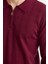 Fermuarlı Polo Yaka Triko Kazak - Bordo 4