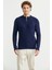 Yarım Fermuarlı Dik Yaka Triko Kazak - Lacivert 1