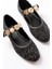 İNF-6363 Siyah Havlu Desenli Baret Tokalı Günlük Bayan Ayakkabı 4