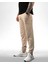 Duo-Flex Jogger -Double Face Lastik Paça Unisex Eşofman Altı Krem Renk 1