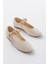 İNF-6363 Bej Havlu Desenli Baret Tokalı Günlük Bayan Ayakkabı 3