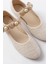 İNF-6363 Bej Havlu Desenli Baret Tokalı Günlük Bayan Ayakkabı 4