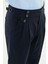 Pileli Lacivert Super Slim Fit Beli Tokalı Erkek Pantolon 2