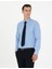 Erkek Mavi Slim Fit Uzun Kollu Basic Gömlek 50277778-VR036 1