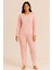 Kadın 20645 Uzun Kol Milan Pijama Takımı Somon 1