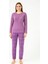 Kadın 05031 Uzun Kol % 100 Pamuk Raporlu Interlok Pijama Takımı Mor 1