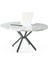 Zenit Plus Açılır Yuvarlak Masa (Sandalyesiz) – Beyaz Mermer, Siyah Ayak, Ø100→134 cm 2