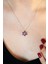 925 Ayar Gümüş Mor Lotus Çiçeği Kolye - 23165700 2
