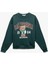 Ayıcık Baskılı Oversize Yeşil Kadın Sweatshirt 6WAL10234IK 3