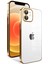 Apple iPhone 12 Kılıf Kamera Korumalı Renkli Çerçeveli Mnc Garaj Kapak-Gold 1