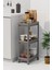 Mithra Life 3 Katlı Hazneli Tekerlekli Gri Mutfak Banyo Rafı Pg MIT1216 1