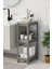 Mithra Life 3 Katlı Hazneli Tekerlekli Gri Mutfak Banyo Rafı Pg MIT1216 3