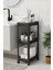 Mithra Life 3 Katlı Hazneli Tekerlekli Siyah Mutfak Banyo Rafı Pg MIT1215 3