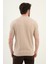 Desenli Bej Slim Fit Bisiklet Yaka Erkek T-Shirt 3