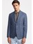 Erkek Lacivert Vitale Barberis Keten Ipek Karışımlı Casual Ceket 3