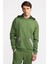 Erkek Haki Activewear Kapüşonlu Sweatshirt 4