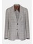 Erkek Gri Vitale Barberis Keten Ipek Karışımlı Casual Ceket 1