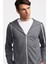 Erkek Antrasit Activewear Kapüşonlu Tam Fermuarlı Sweatshirt 3