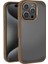 Apple iPhone 16 Pro Kılıf Karbon Fiber Görünümlü Parlak Kamera Çerçeveli Mnc Venus Kapak-Rose Brown 1