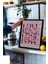 Siyah Çerçeveli Tablo, Love Yazısı – Modern Tipografi, Çalışma Odası Dekoru Poster No: 112979 3