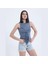 Gri Önden Bağlamalı Crop Top 1