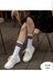 Unisex 4 Çift Tenis Çorabı Erkek Tenis Çorabı Kadın Tenis Çorabı Siyah Beyaz Tenis Çorabı 38-44 3
